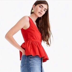J. Crew Always Sleeveless peplum top in stretch cotton women’s size 0